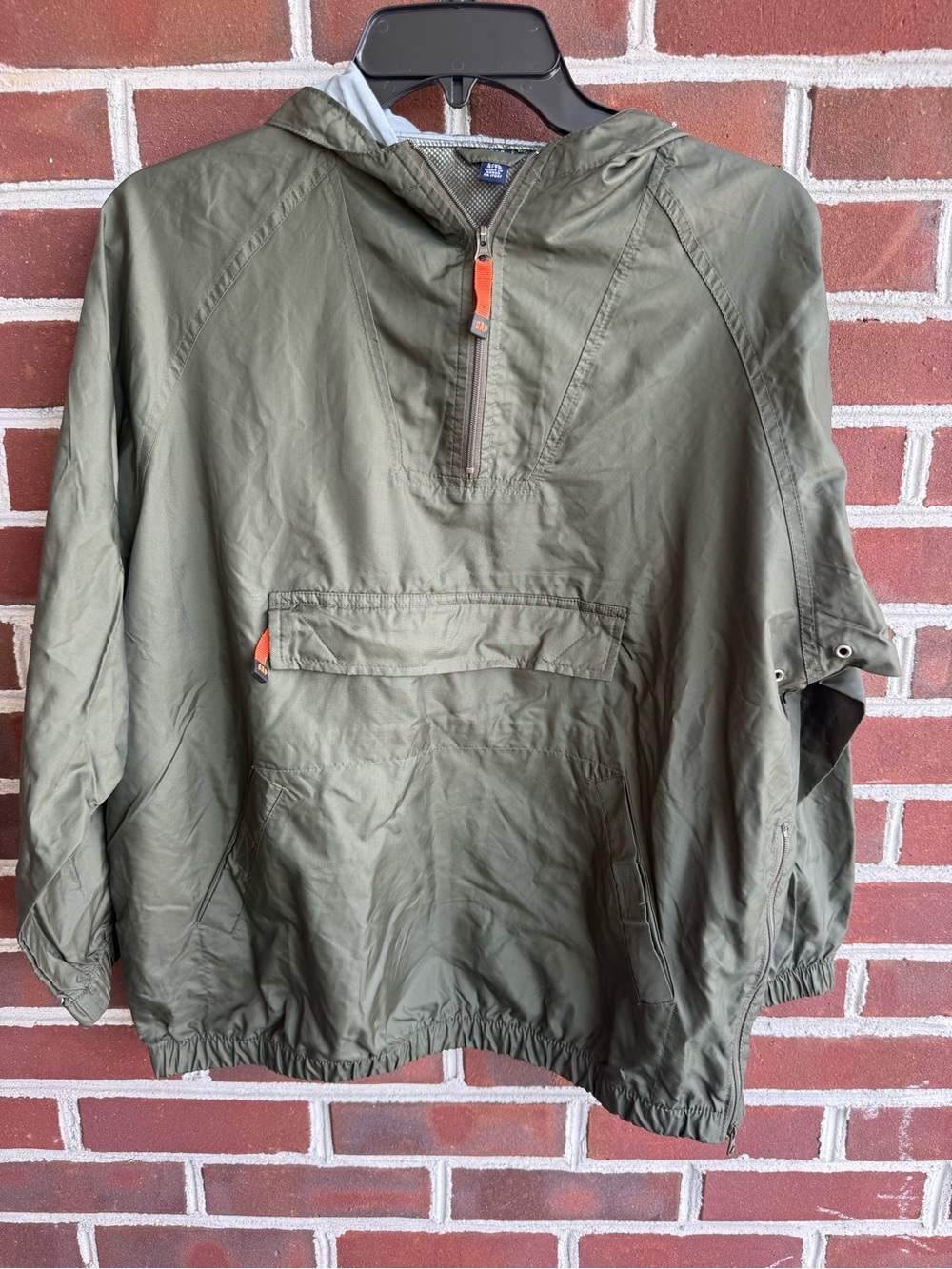 Vintage 90s Gap Kids Olive Green Anorak Half Zip Pullover Windbreaker L/XL